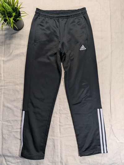 Adidas Black Track Pants 3 Stripes Streetwear Joggers